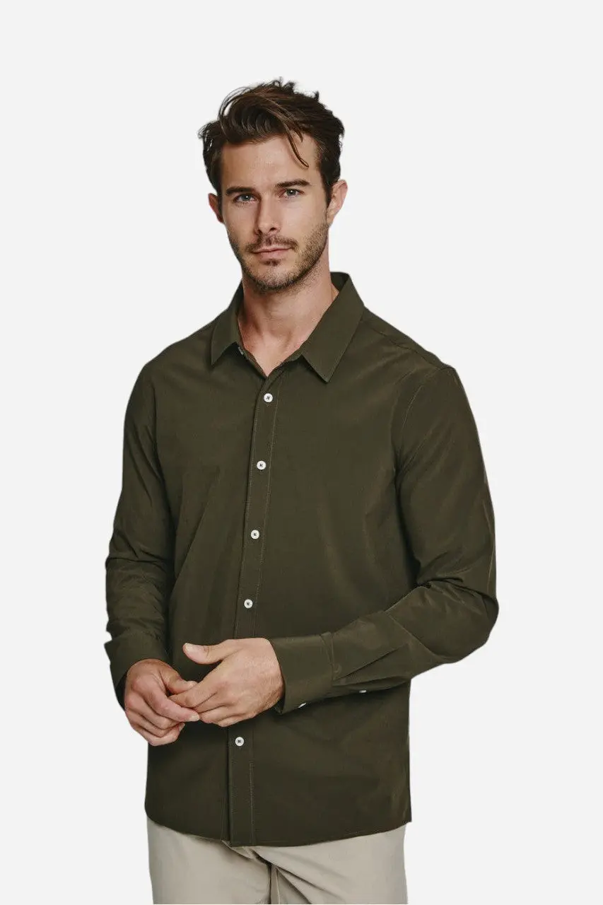 7 Diamonds Liberty Long Sleeve Shirt In Olive 1