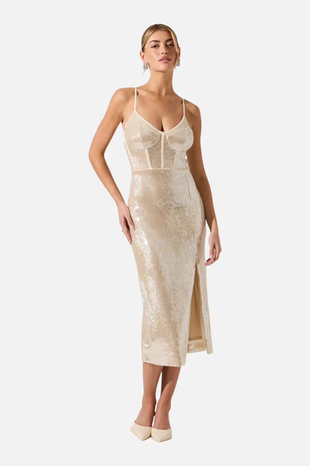 Astr The Label Liese Dress In Cream 1