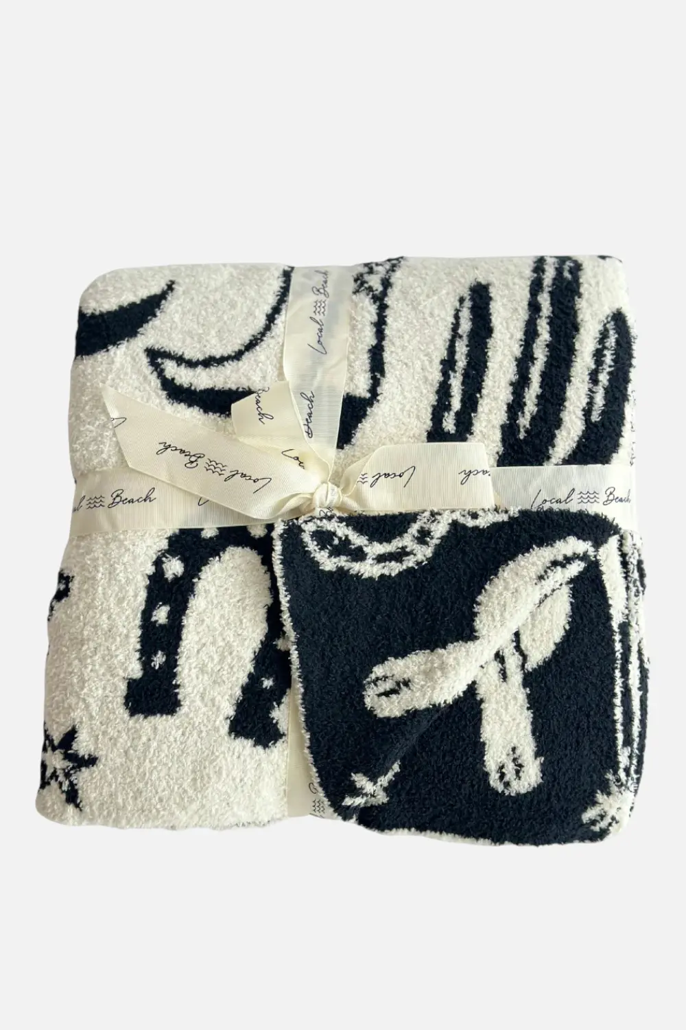 Local Beach Baby Western Blanket In Black & Cream 1