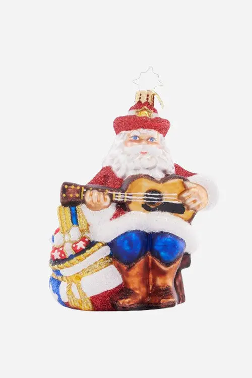 Christopher Radko Lone Star Serenade Santa Ornament 1