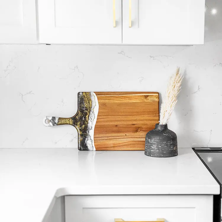 Lynn + Liana Large Acacia Cheese Board In Onyx 1