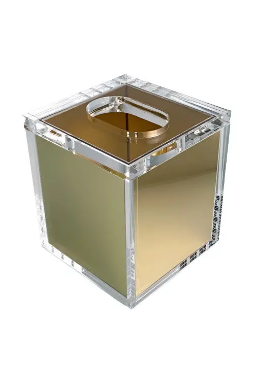 Tizo Lucite Gold Tissue Box With Lid 1