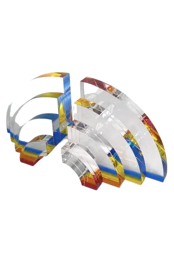 Tizo Lucite Rainbow Bookends Set Of 2 1