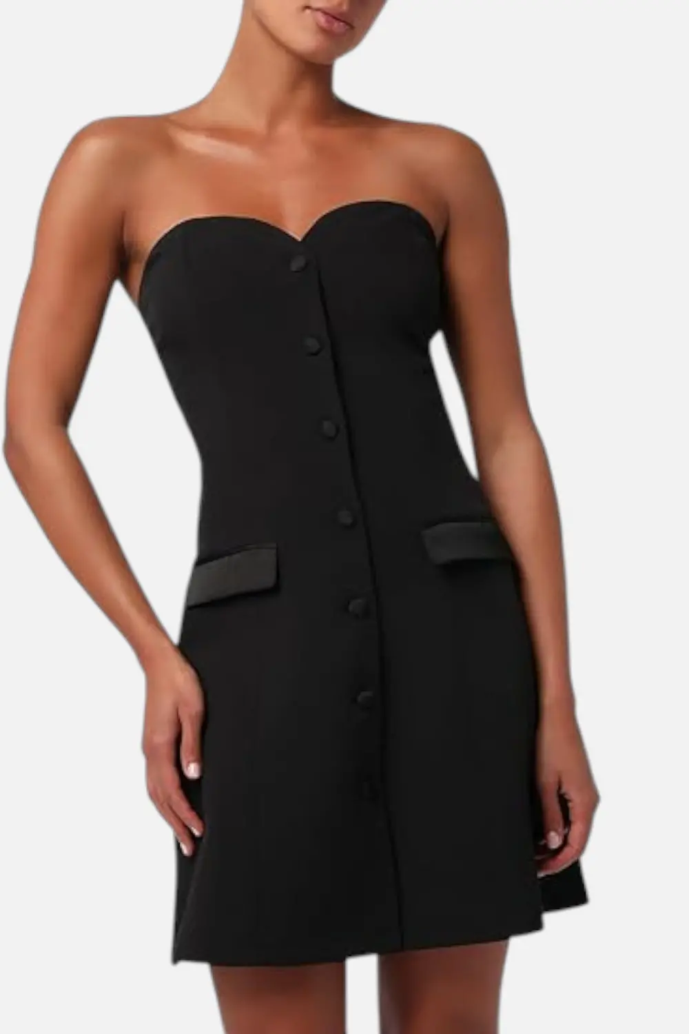 Lulus Beatrice Strapless Blazer Dress In Black 1