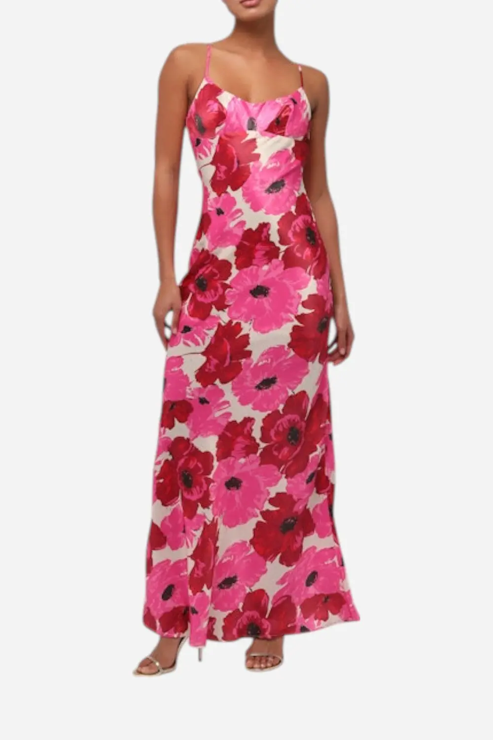 Lulus Faye Maxi Slipdress In Fuschia Floral 1