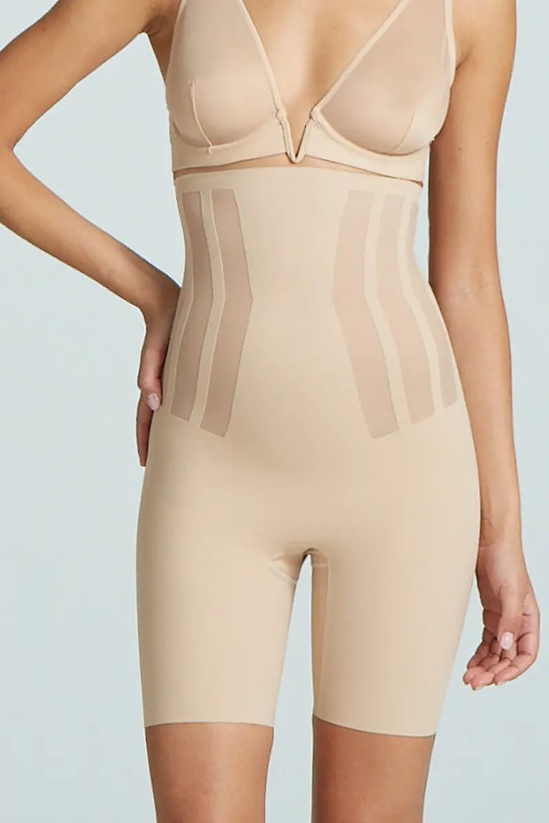 Commando Luxe Control High Waisted Short In Beige 1
