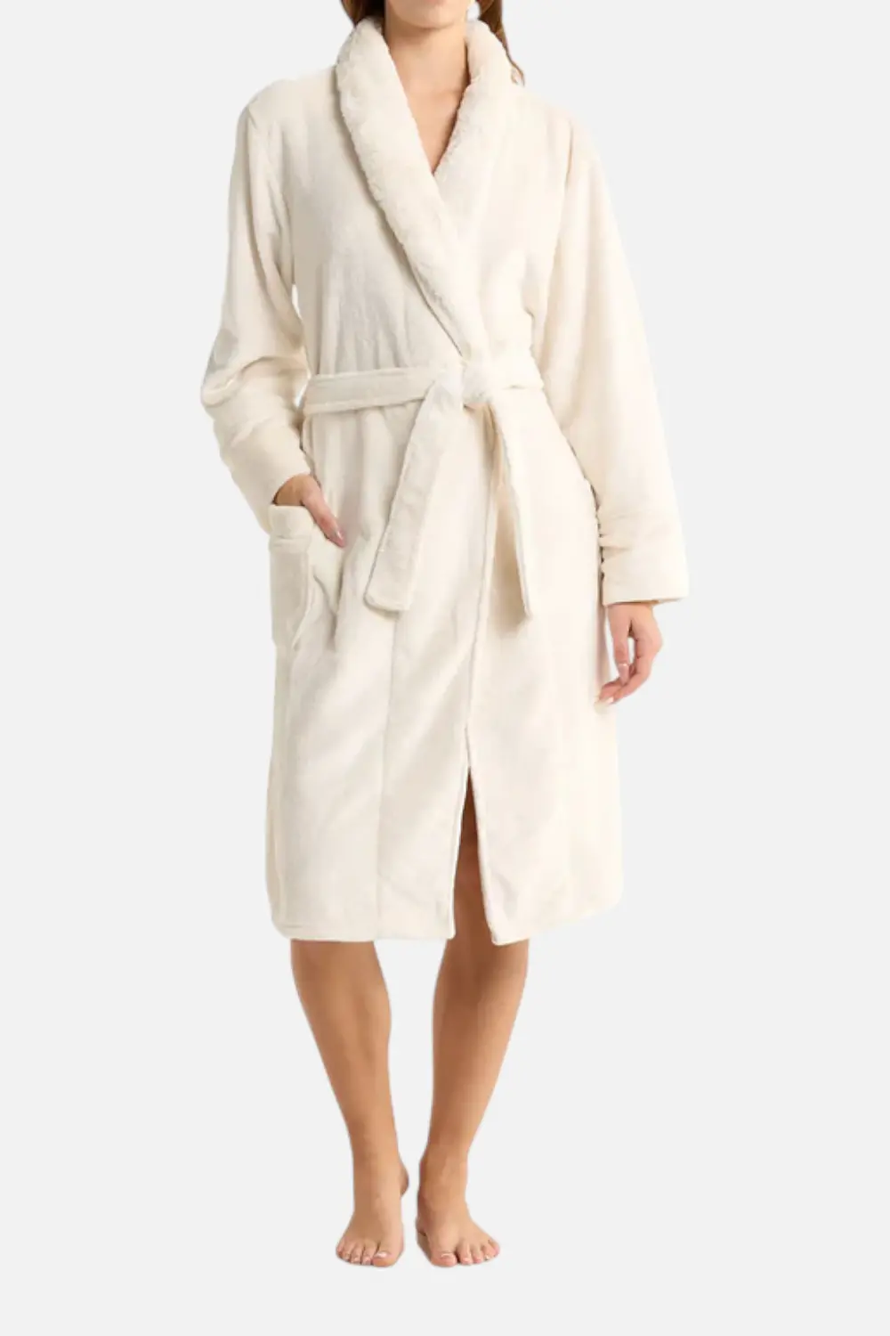 Pj Salvage Women's Luxe Plush Solid Robe In Natural 1