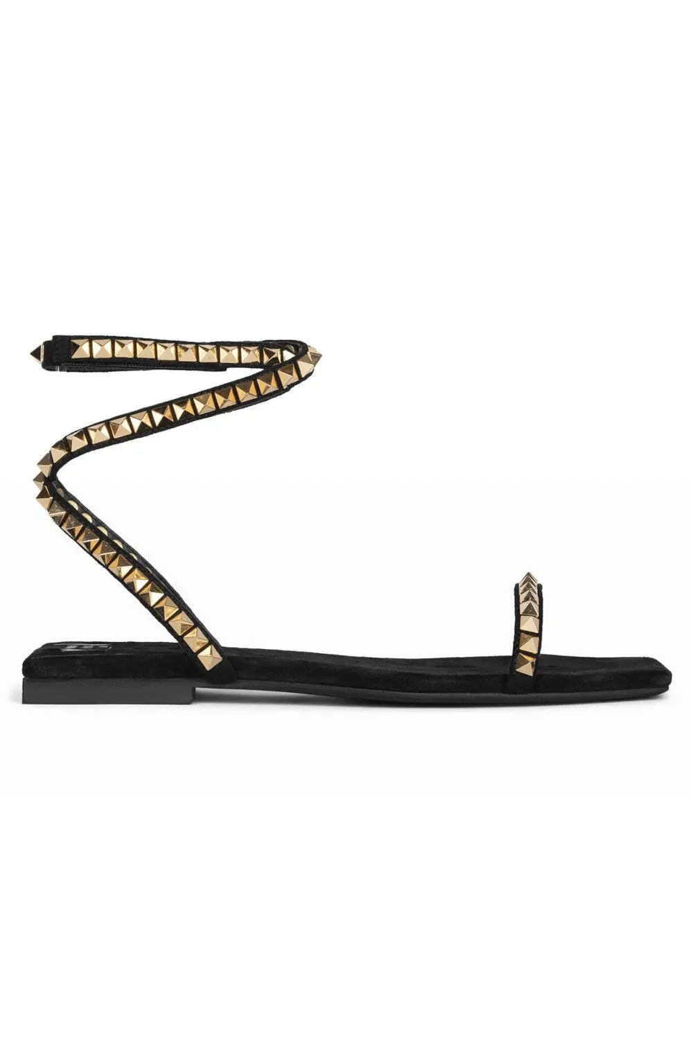 Jeffrey Campbell Luxor Ankle Sandals In Black Suede Gold 2