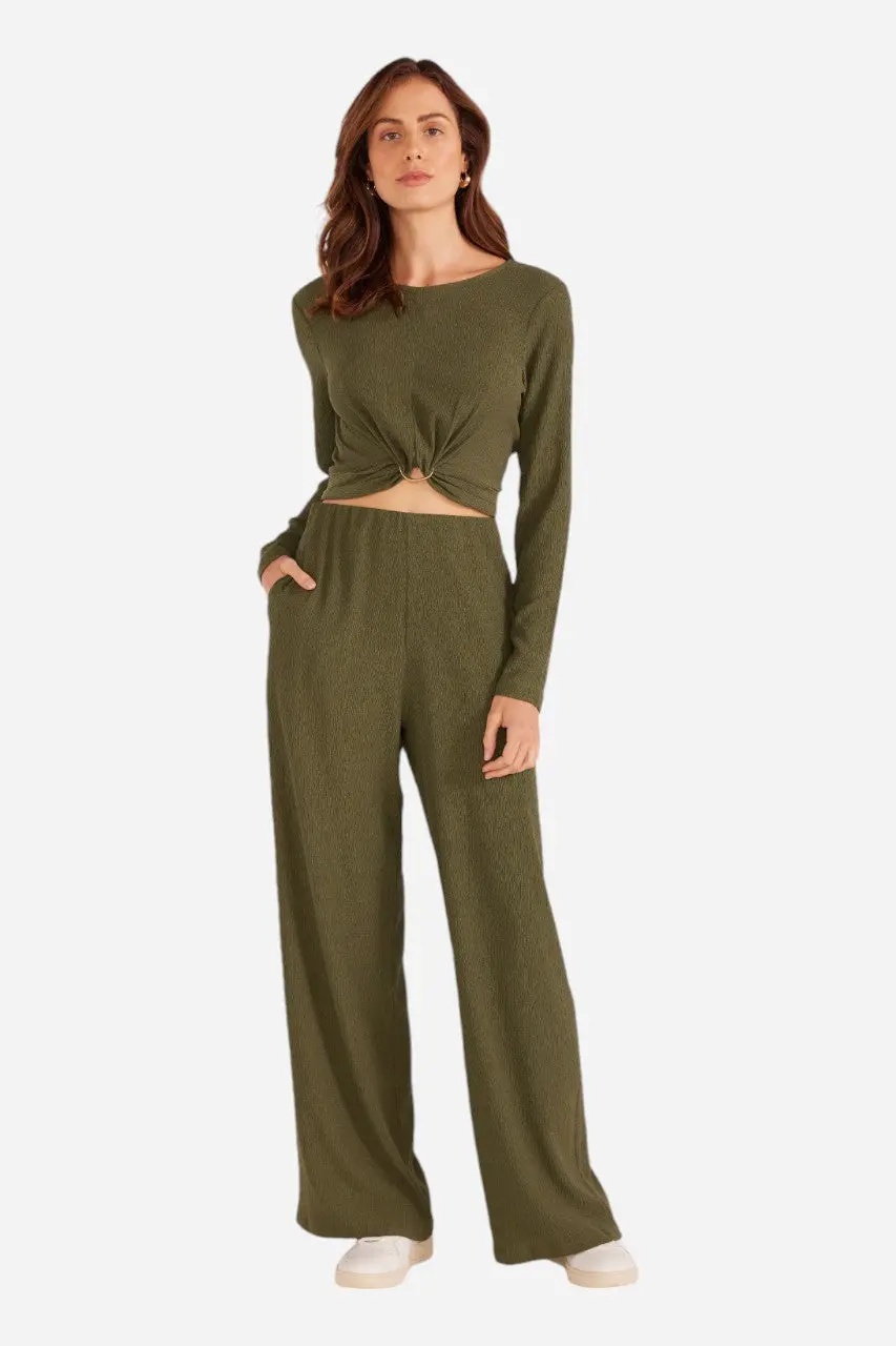 Minkpink Emmerson Wide Leg Pant Forest 1