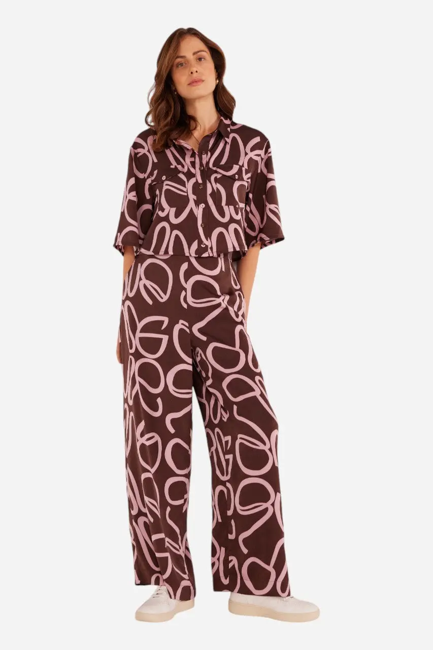 Minkpink Emmy Wide Leg Pant Brown/Pink 1