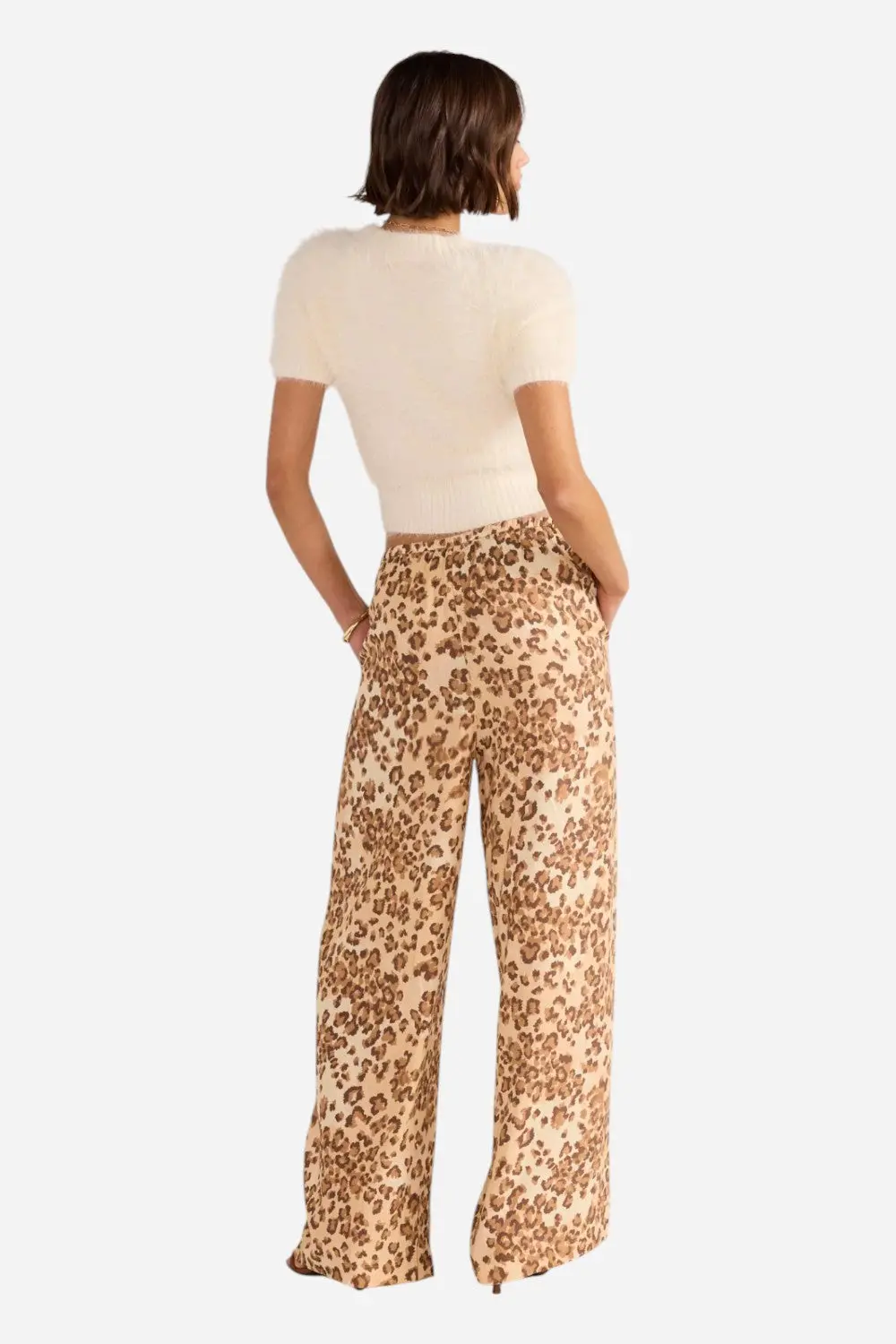 Minkpink Clover Fluffy Knit Tee In Ivory 4