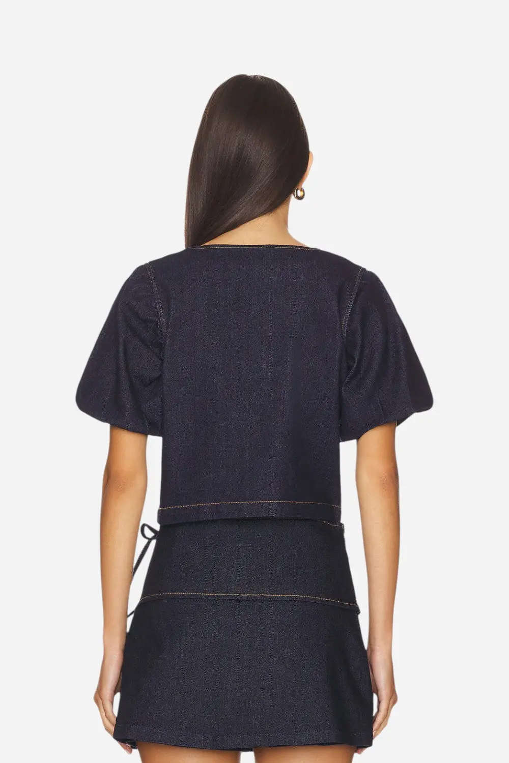 Minkpink Raya Tie Front Top In Indigo 3