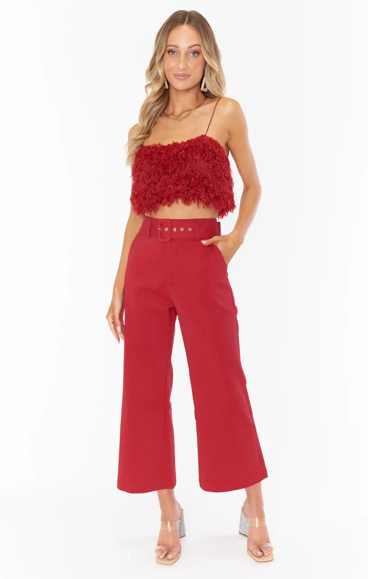 Show Me Your Mumu Dj Cropped Pants Red Suiting 4