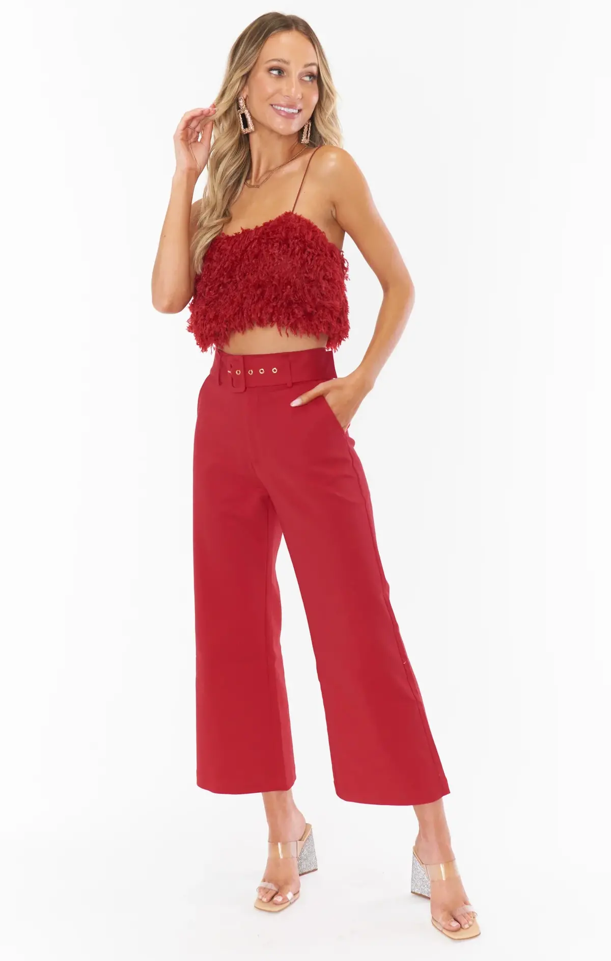 Show Me Your Mumu Dj Cropped Pants Red Suiting 3