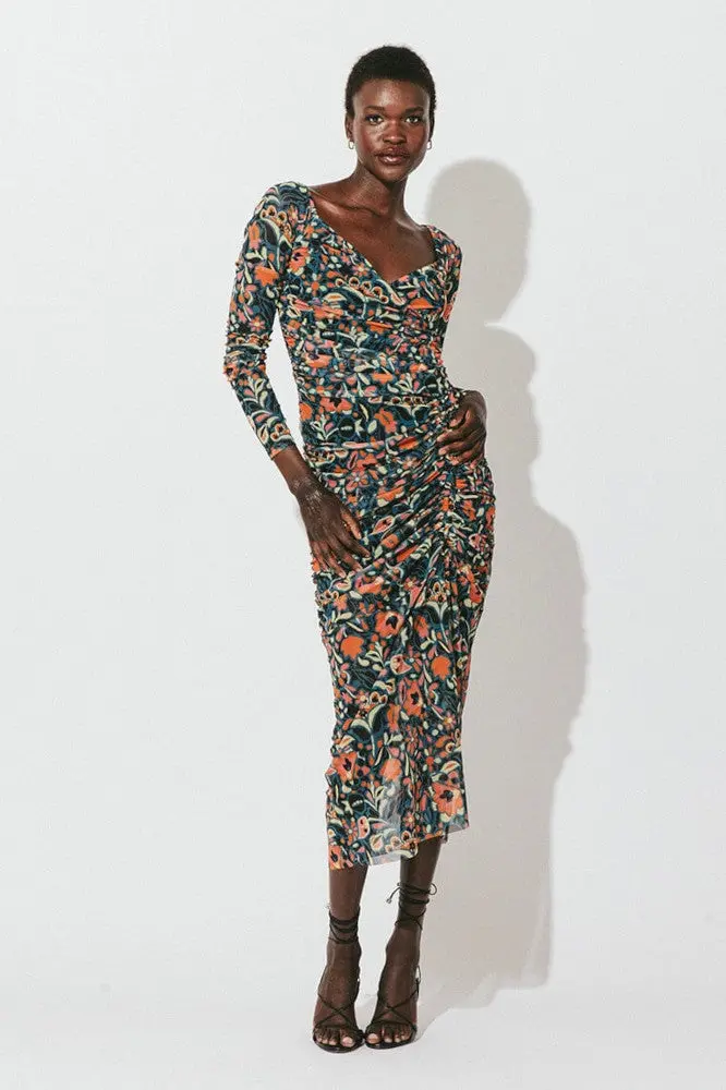 Cleobella Macey Mesh Midi Dress In Tallulah 1