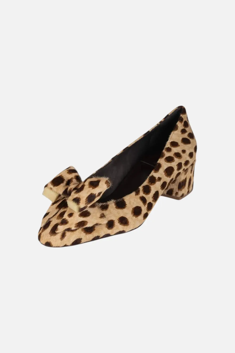 Jeffrey Campbell Women's Maddie-F Block Heel Pump In Beige Brown Spot 1
