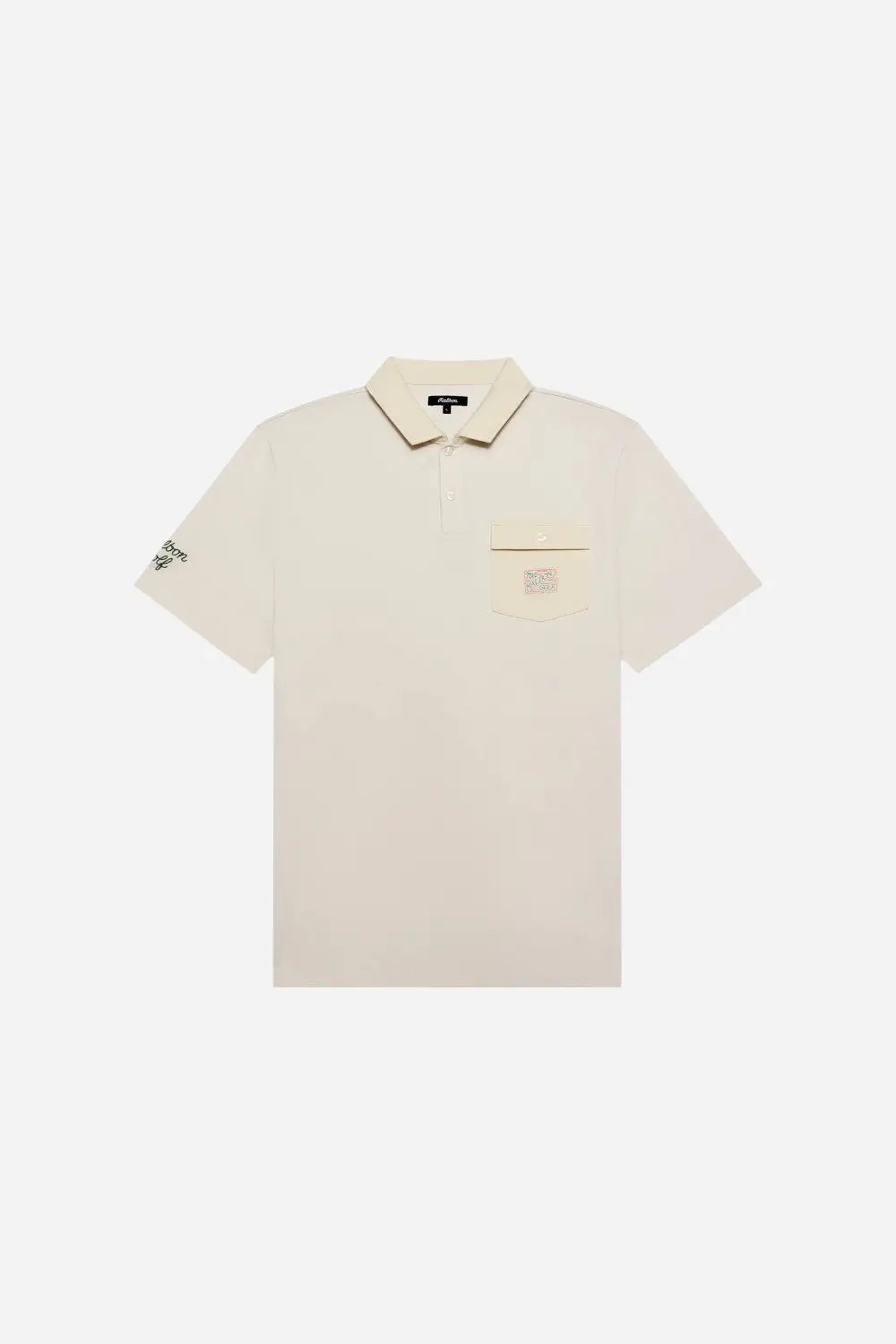 Malbon Golf Jovis Solid Polo In Ivory 1