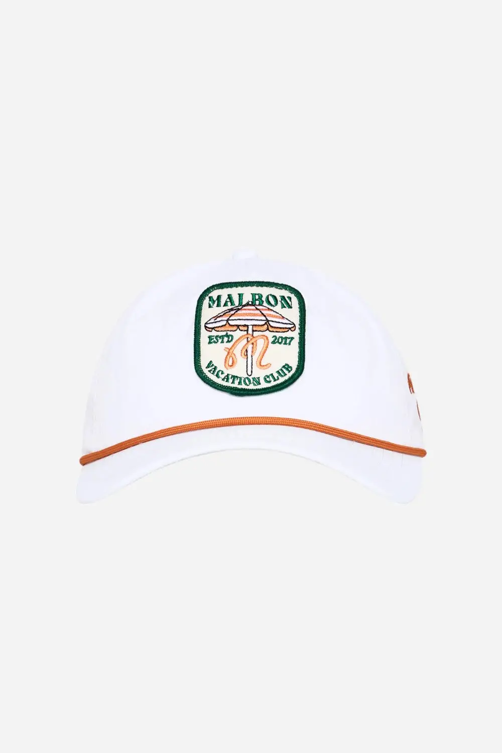 Malbon Golf Vacation Club Nylon Rope Hat In White 1