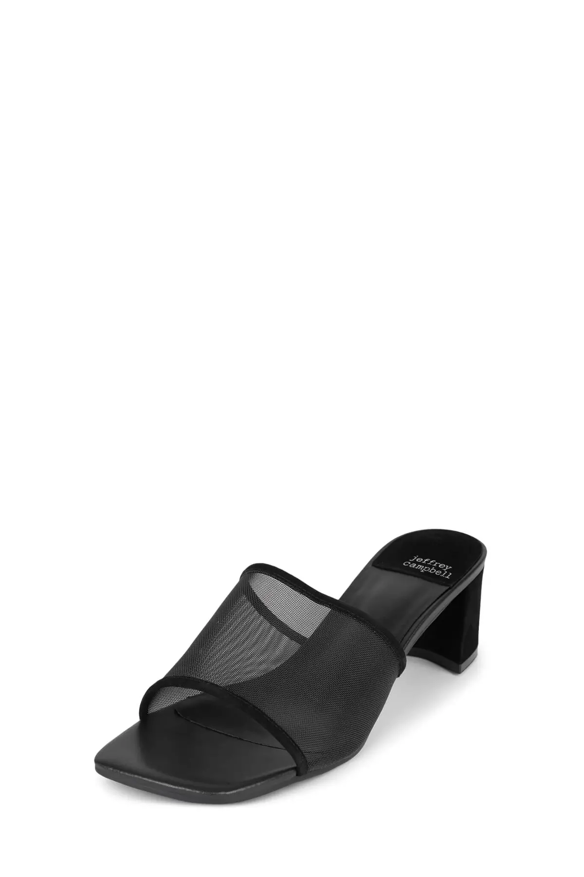 Jeffrey Campbell Malinin Mesh Sandals In Black Suede Combo 3