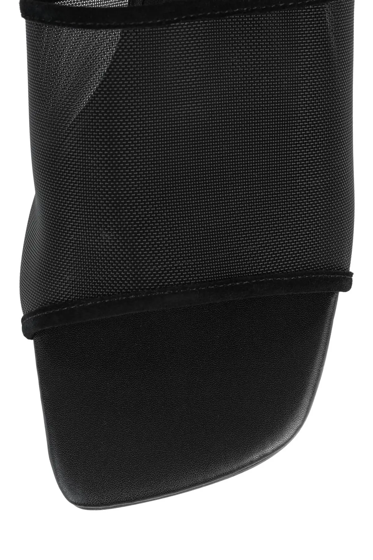 Jeffrey Campbell Malinin Mesh Sandals In Black Suede Combo 5