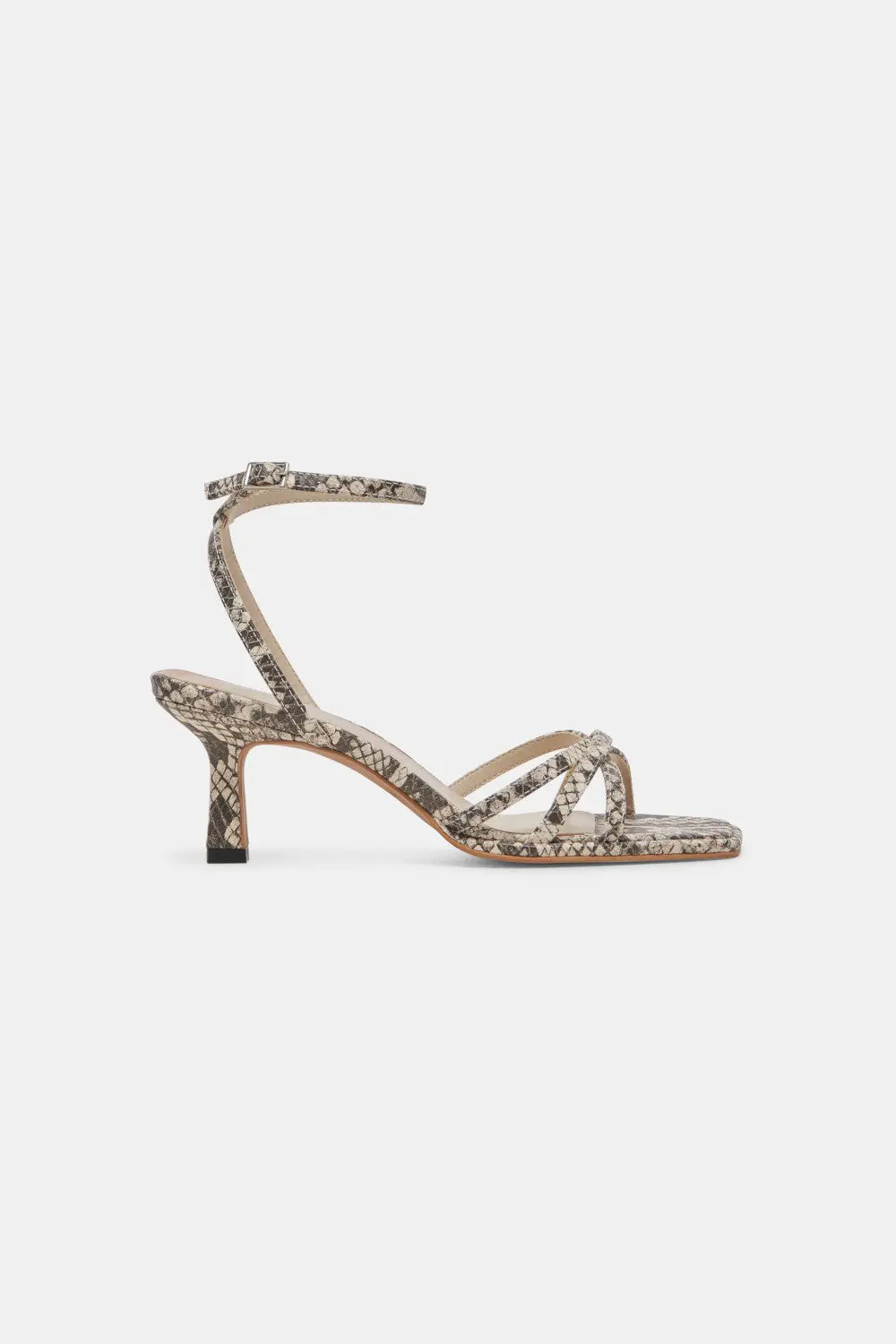 Dolce Vita Manji Kitten Heels In Black White Embossed Snake 1