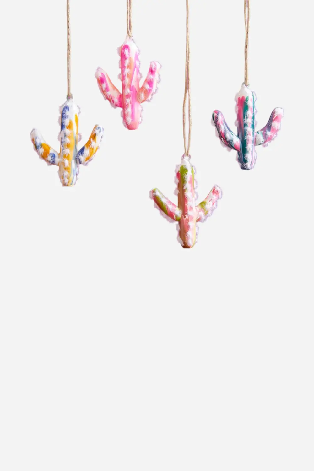 Marble Cactus Ornament In Pink 1