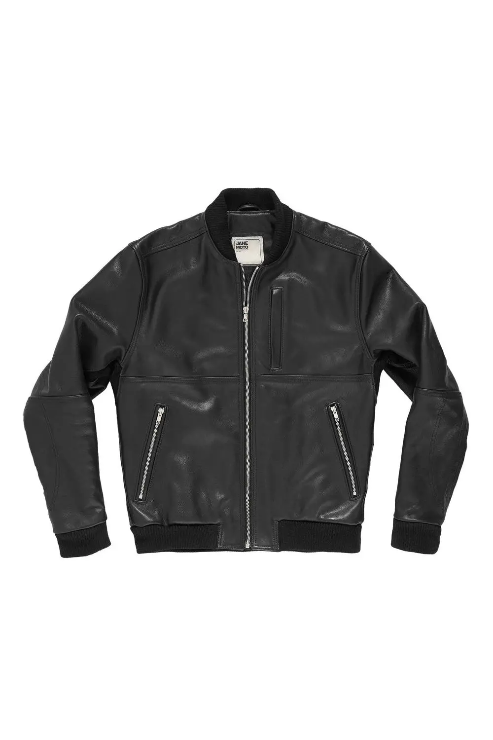 Jane Motorcycles Marcy Leather Bomber Jacket In Black 1