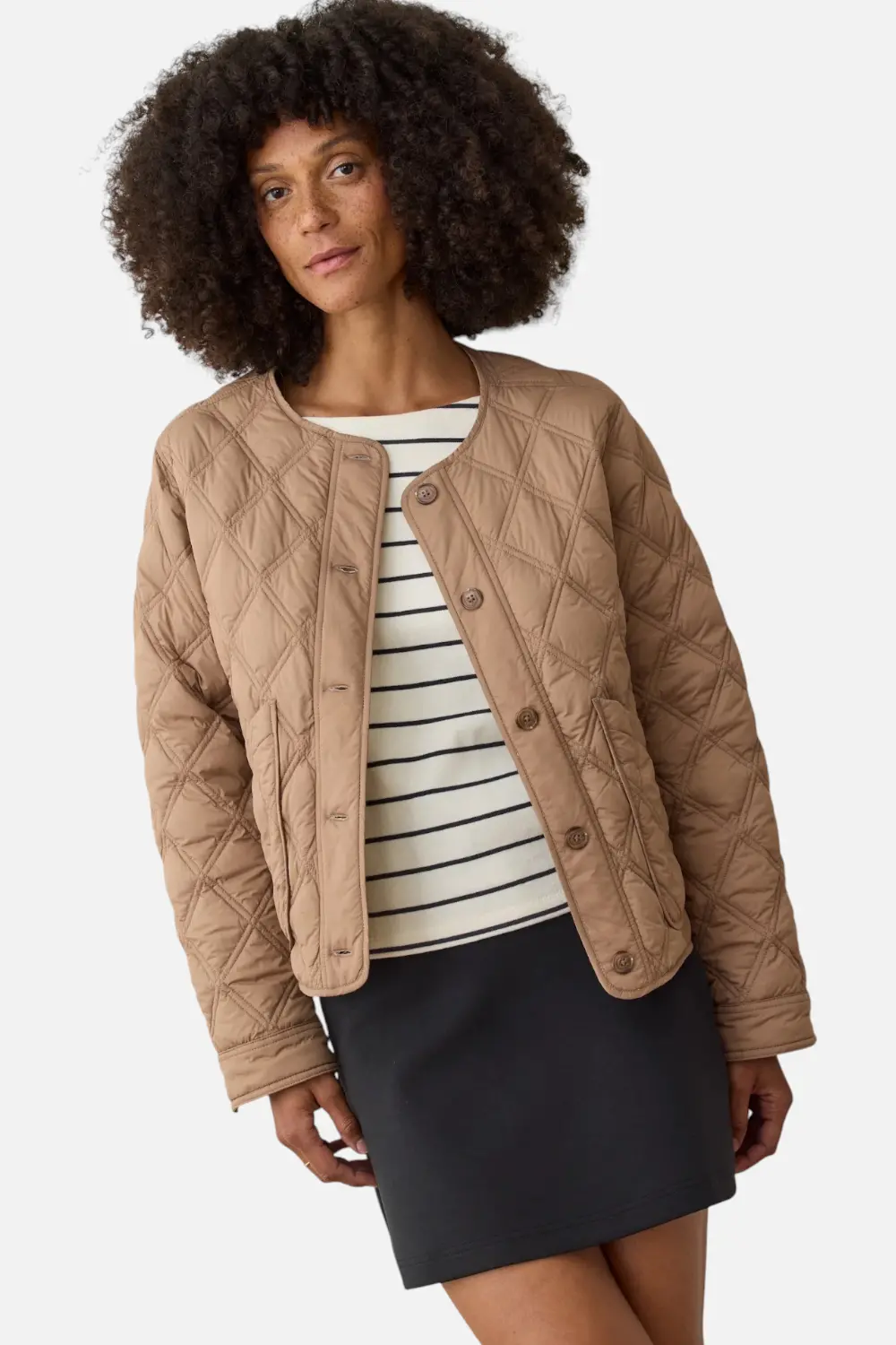 Marine Layer Women's Marina Quilted Liner Jacket In Caramel 1