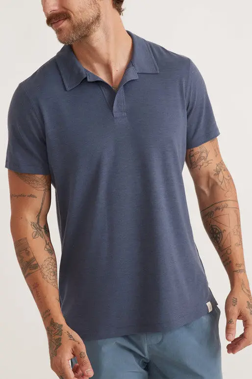 Marine Layer Air Polo In Vintage Indigo 1