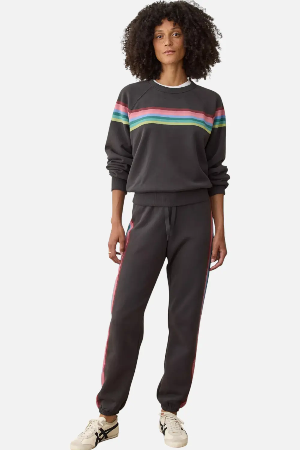 Marine Layer Women's Cloud 9 Fleece Crewneck In Faded Black 1