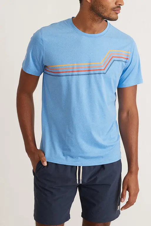 Marine Layer Short Sleeve Sport Crew Graphic Tee In Marina 1