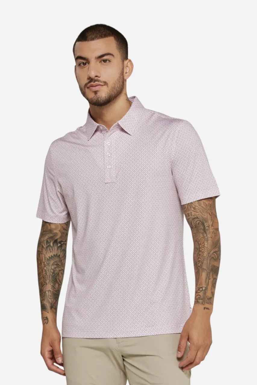 7 Diamonds Marquez Short Sleeve Polo In Coral 1