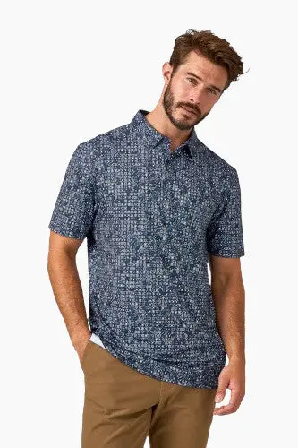 7 Diamonds Marquise Short Sleeve Polo Shirt In Navy 1
