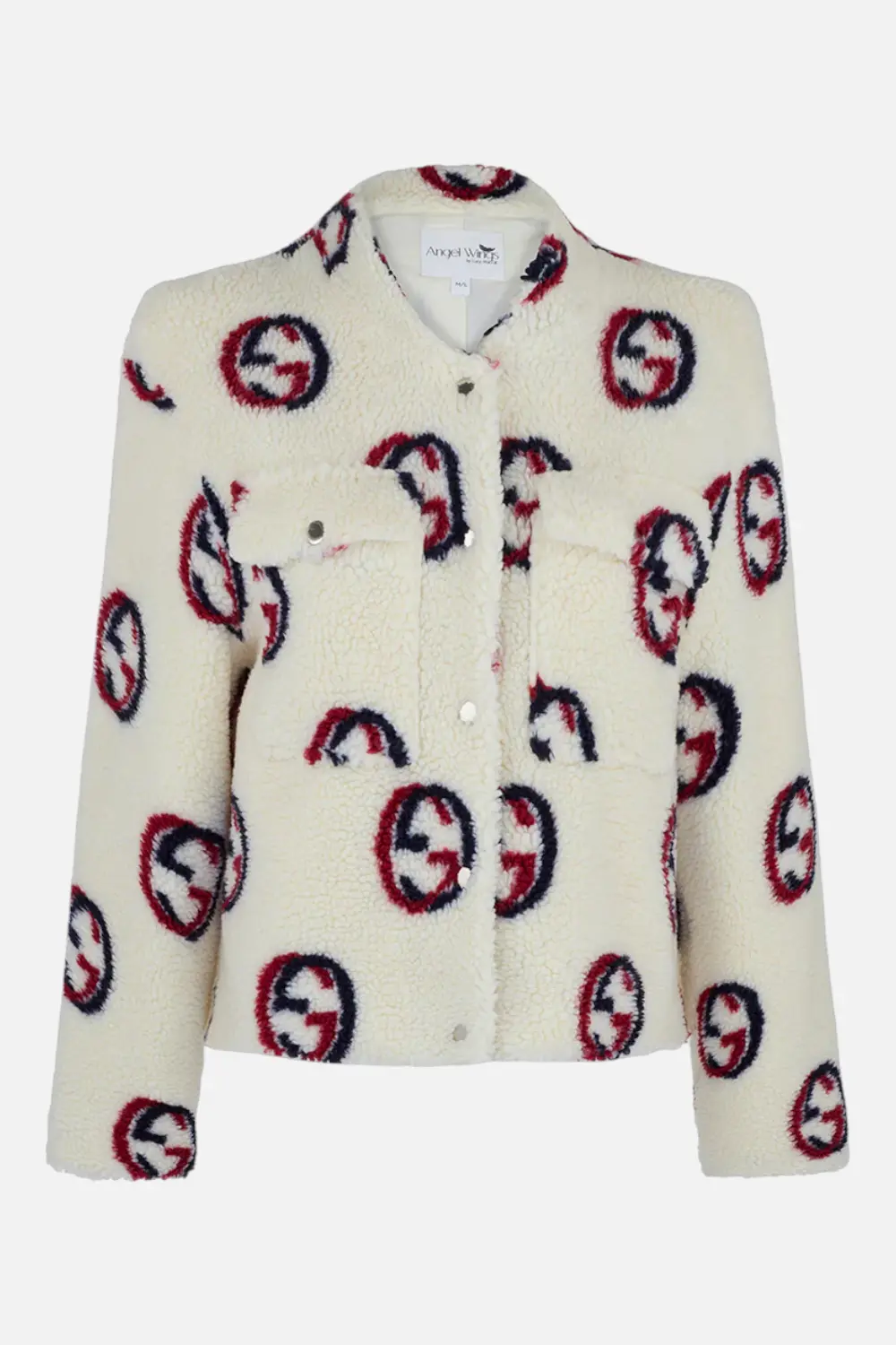 Angel Wings By Lucy Maru Bomber Jacket In Navy, Red & Cream 1