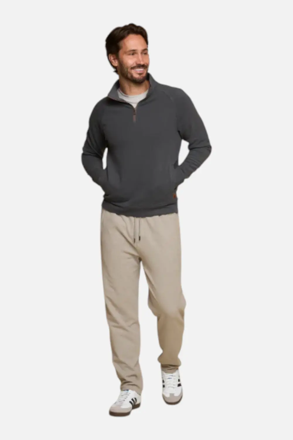 Fundamental Coast Men's Maverick Quarter Zip In Smoke 1