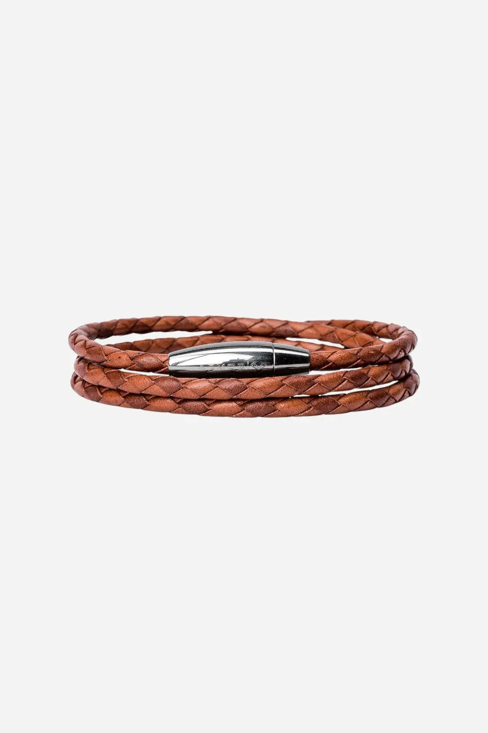 Kenton Michael Mediterranean Red Braided Leather Wrap - Large 1