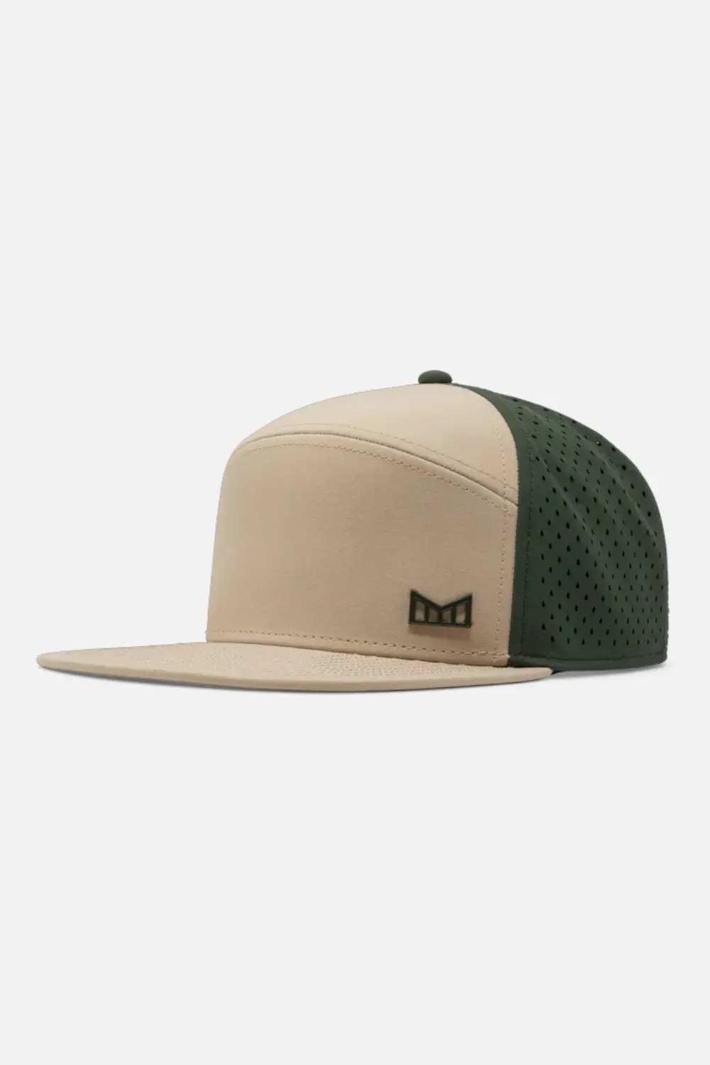 Melin Trenches Icon Hydro Flat Bill Hat In Khaki & Kombu Green 1