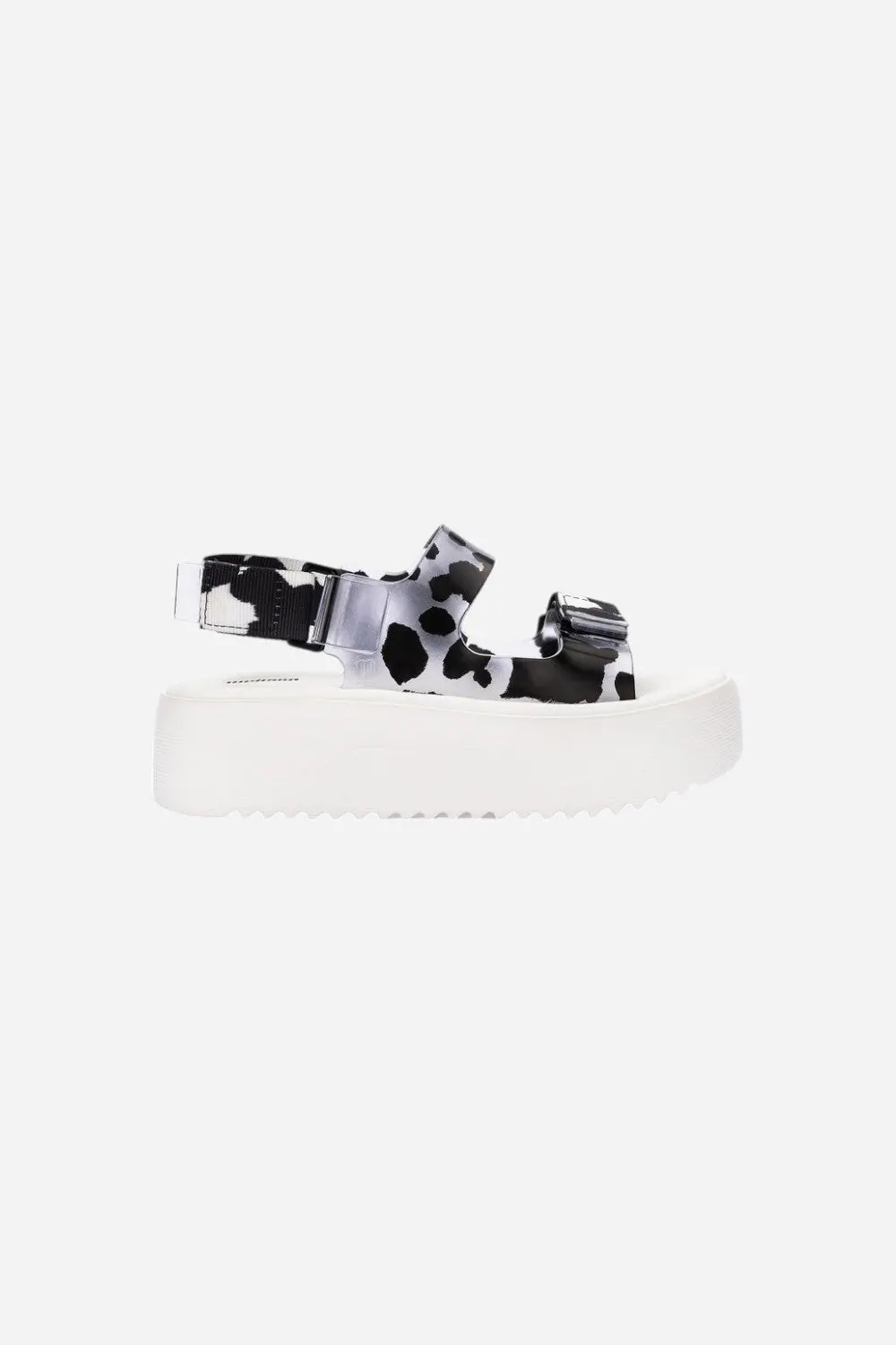 Melissa Brave Papete Platform In White/Glass/Black 1