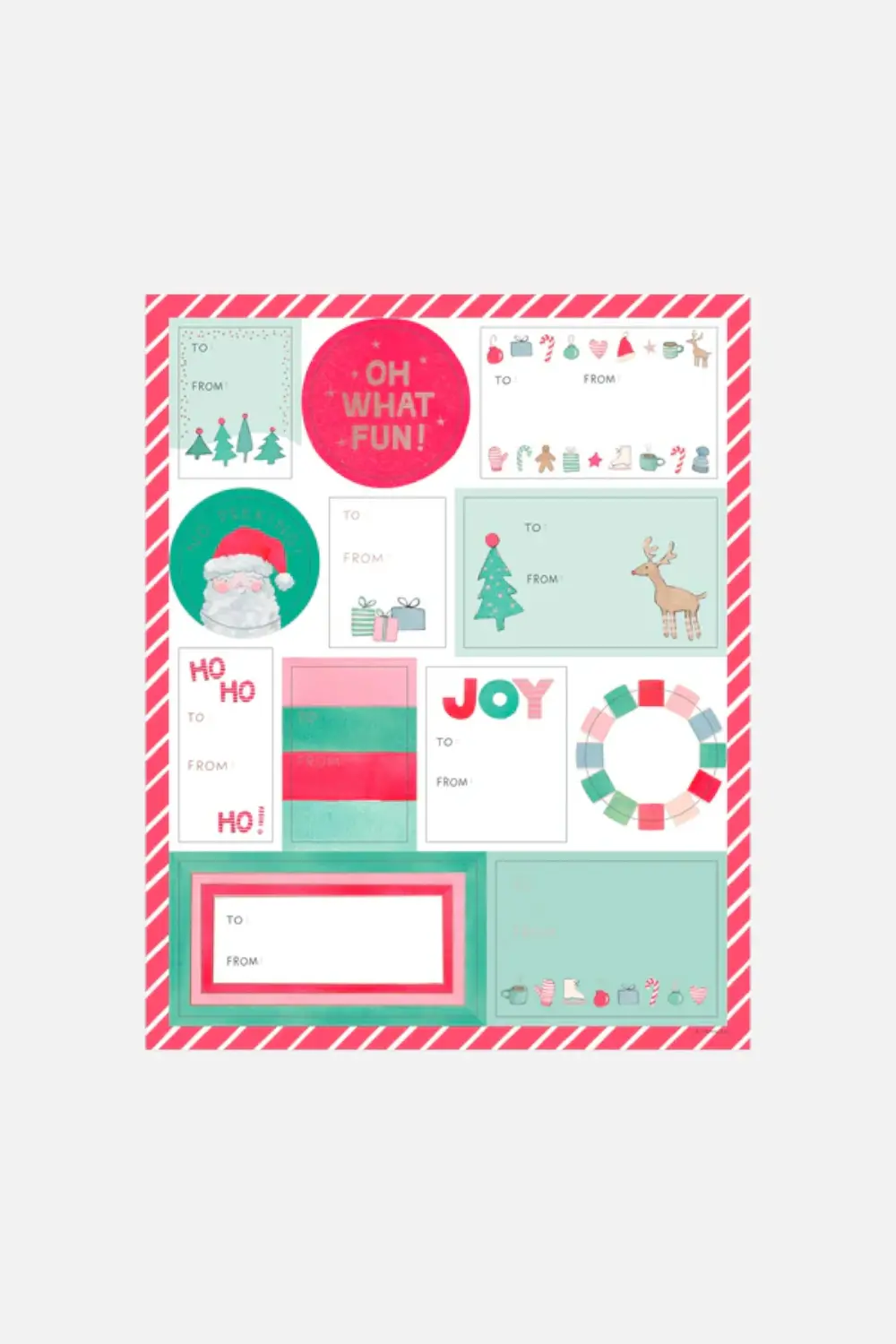 Merry Motif Gift Label Sticker Sheets 1