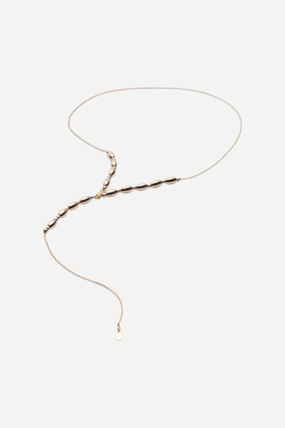 Metal Alchemist Two-Tone Oval Round Alchemy Beaded Lasso Necklace 1