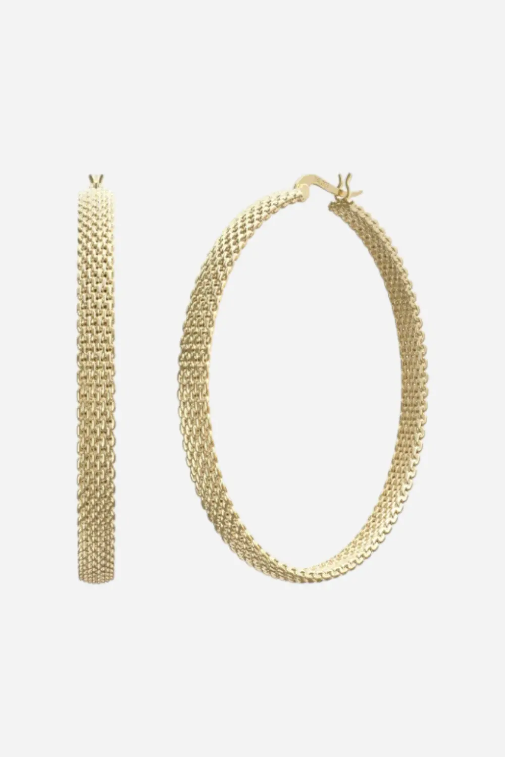 Metal Alchemist Woven Armor Hoop Earring - Gold 45 Mm 1