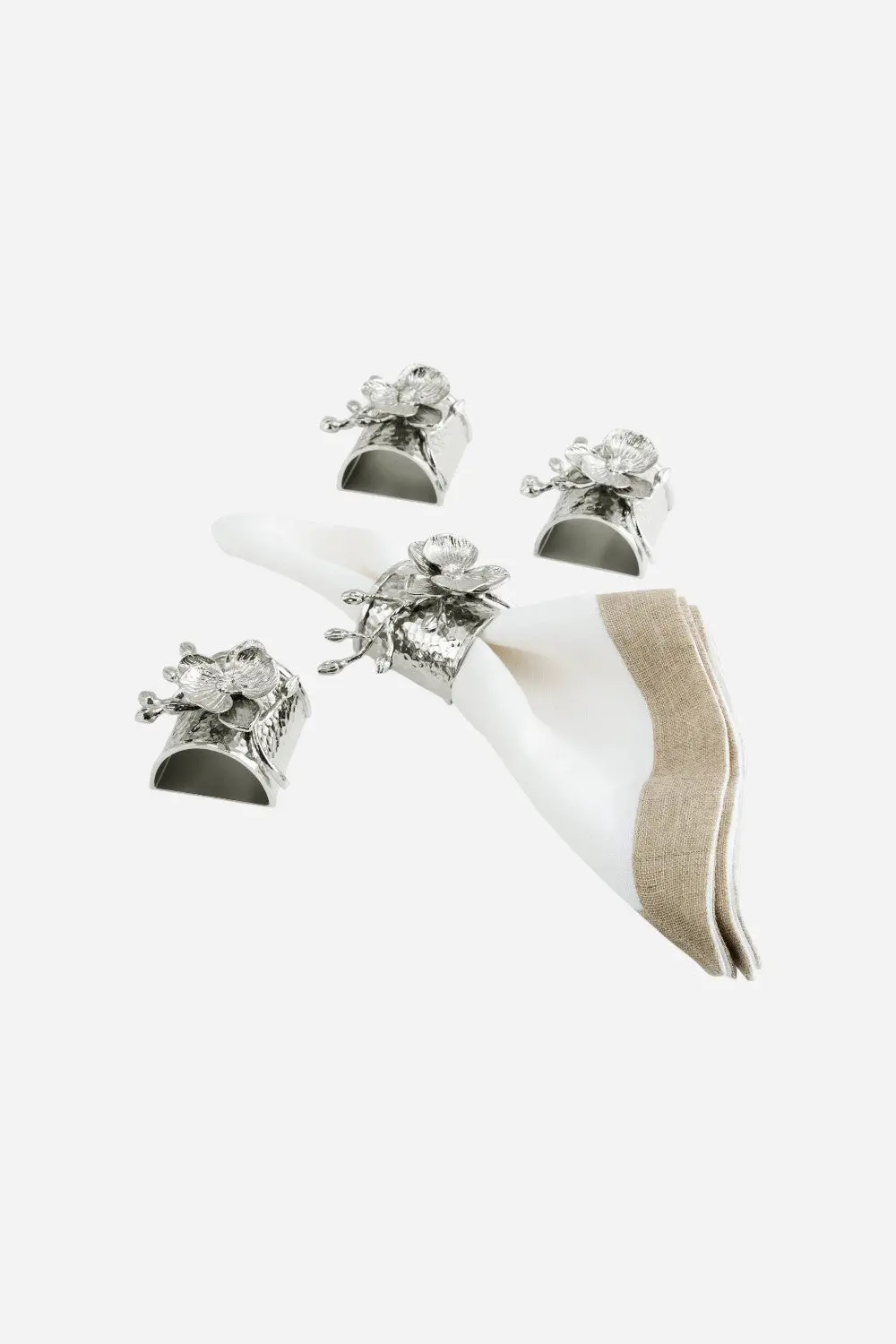 Michael Aram White Orchid Napkin Ring Set 1