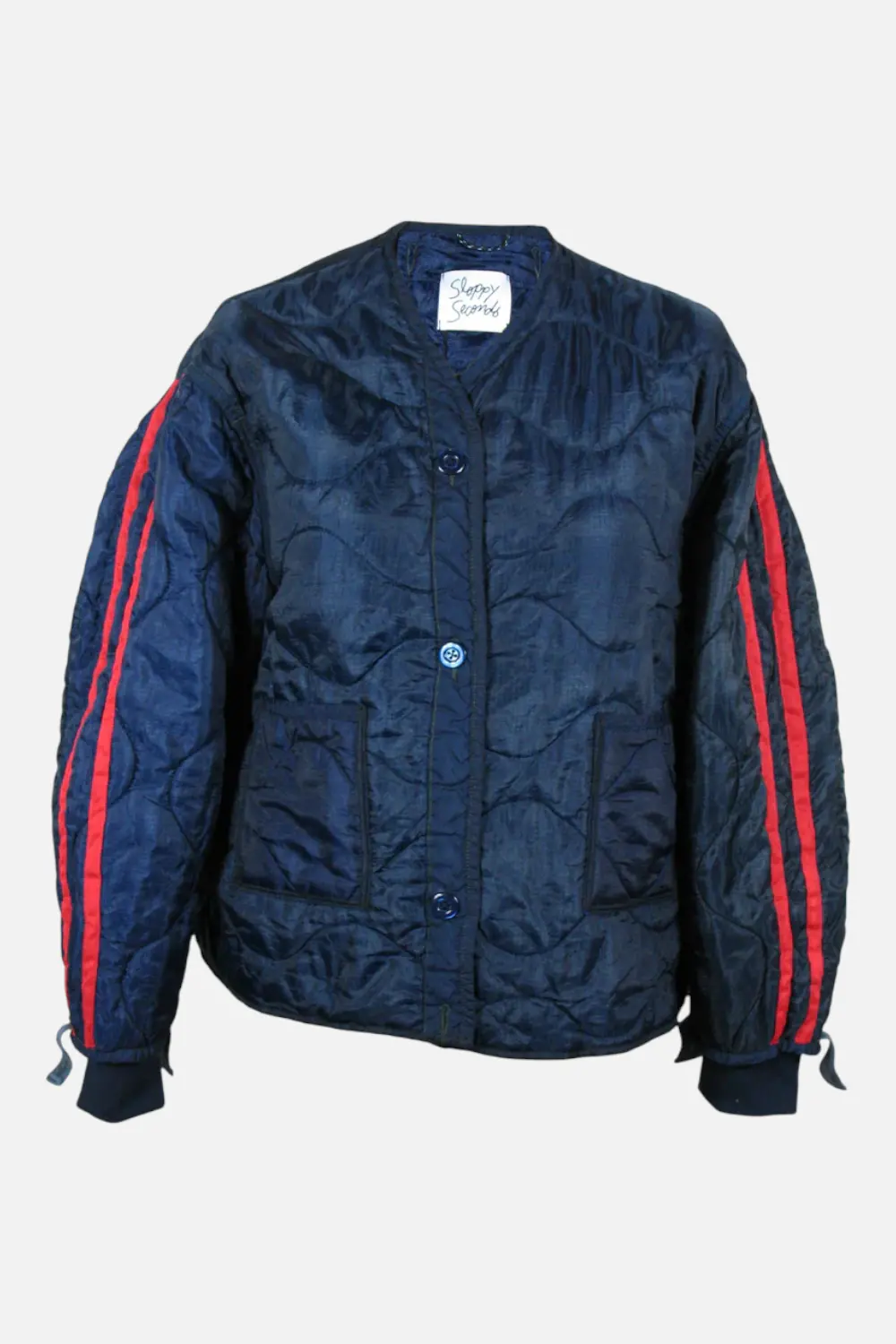 Sloppy Seconds Military Liner Track Jacket In Red & Navy 1