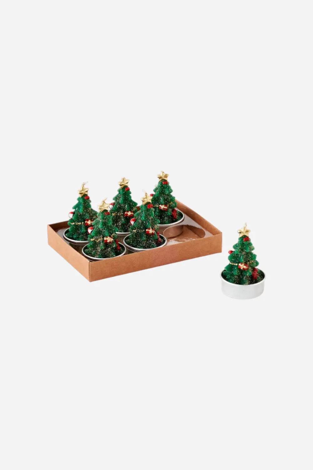 Mini Christmas Tree Tea Lights, Set Of 6 1