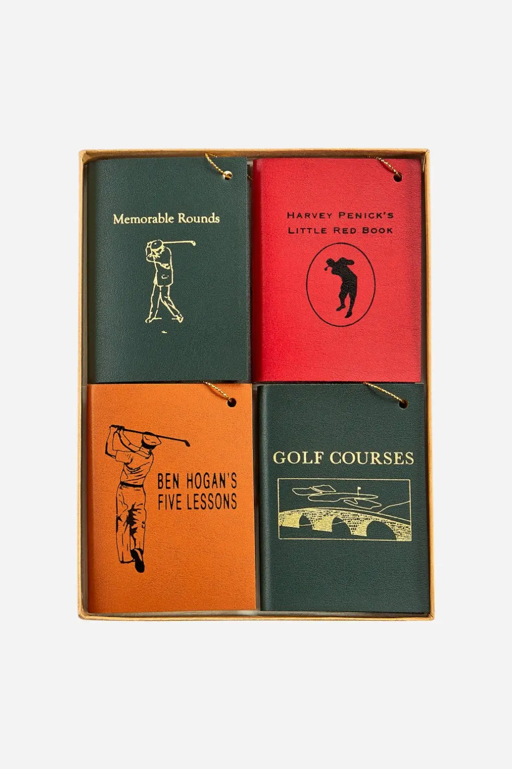 Graphic Image Mini Leather Ornaments: The Golfer, Set Of 4 1