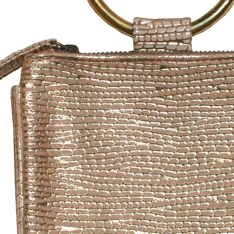 Mini Ring Wristlet - Cream & Gold Fancy 2
