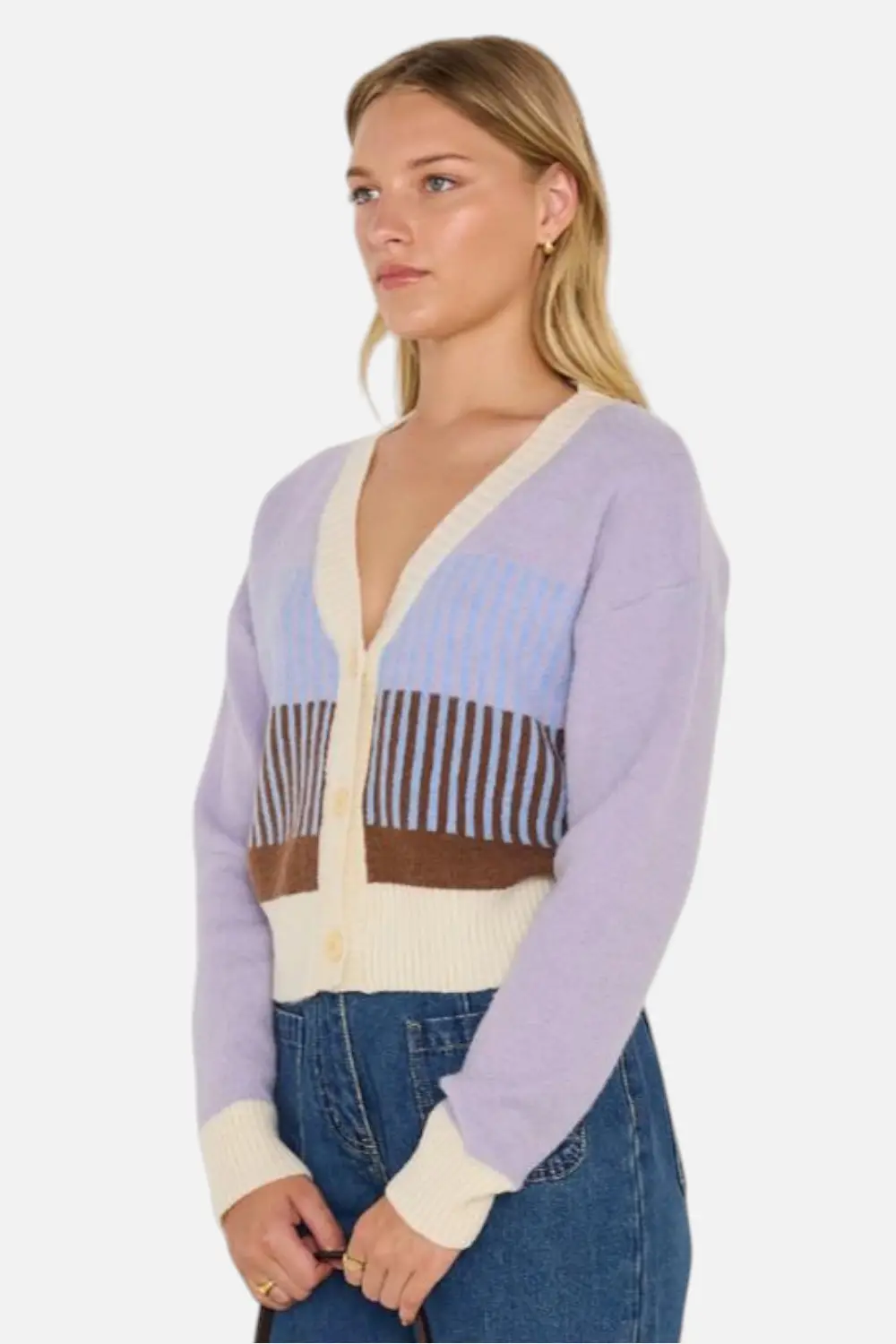 Minkpink Linden Cardi In Multi Stripe 1