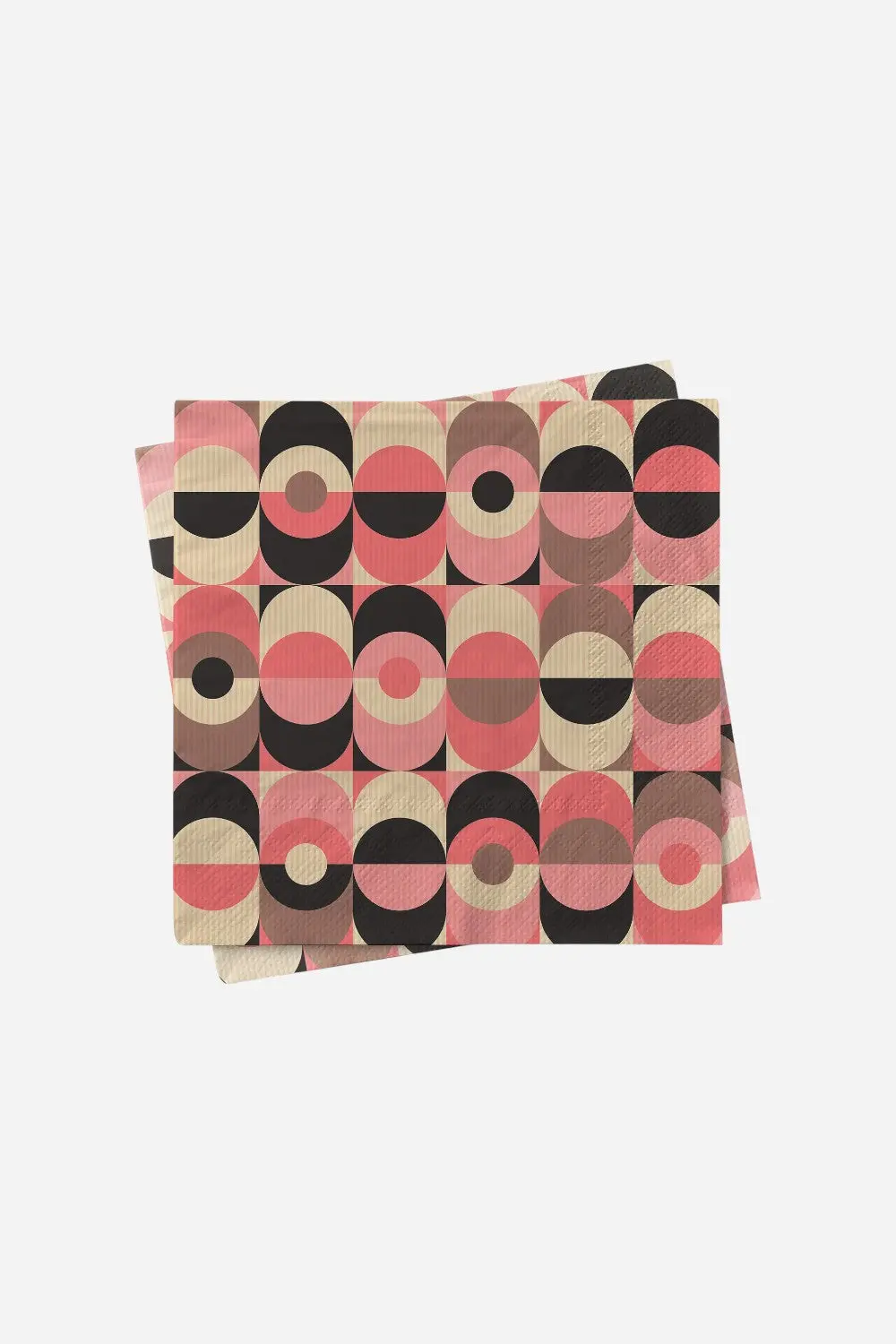 Mod Lounge Pink And Black Circle In Oval Mid Century Modern Cocktail Beverage Napkin 1