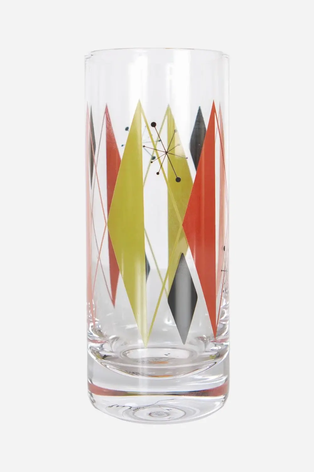 Mod Lounge Retro Diamonds Mid Century Highball Vintage Cocktail Glass 1
