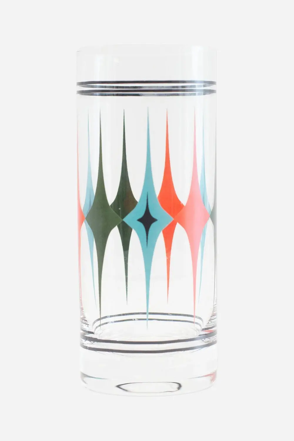 Mod Lounge Starlight Diamond Rows Vintage Highball Tall Cocktail Glass 1